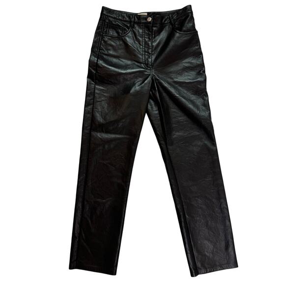 Wilfred Aritzia Melina Faux Leather Pants Black Women’s 8 Minimalist Futurism - Picture 3 of 16